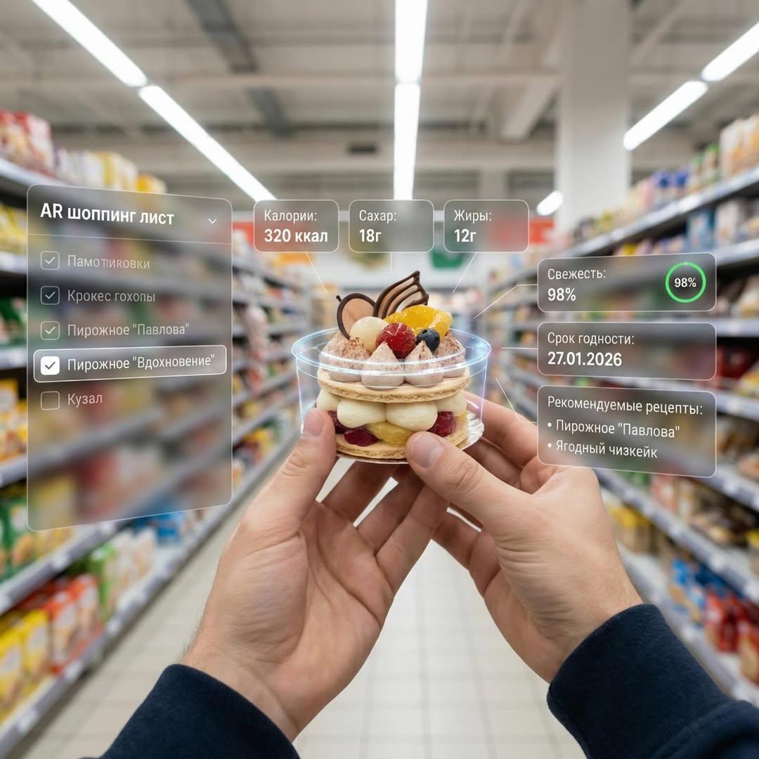 First-person perspective inside a brightly lit supermarket aisle example 4