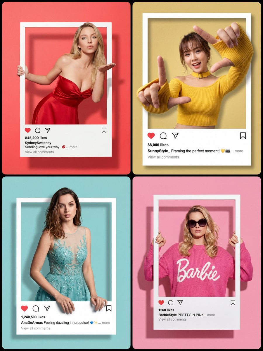 A photorealistic fashion upper body shot of wearing AI image template preview