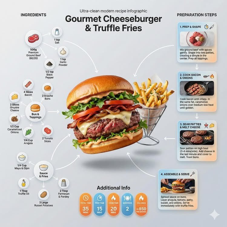 Ultra-clean modern recipe infographic example 2