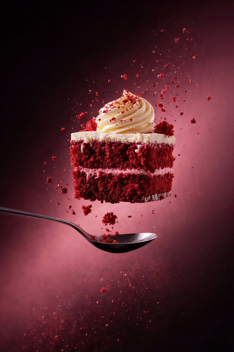 Slightly angled, front face visible, top frosting facing upward example 2