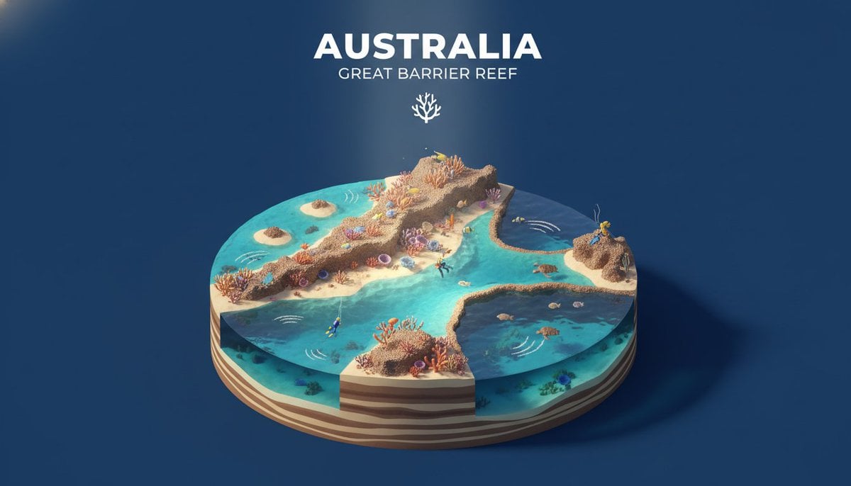 Isometric miniature 3D diorama highlighting the natural landmark example 3