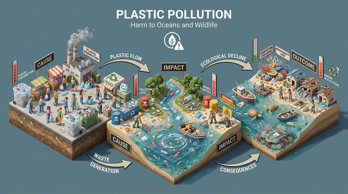 Build an isometric miniature 3D diorama explaining the environmental example 4