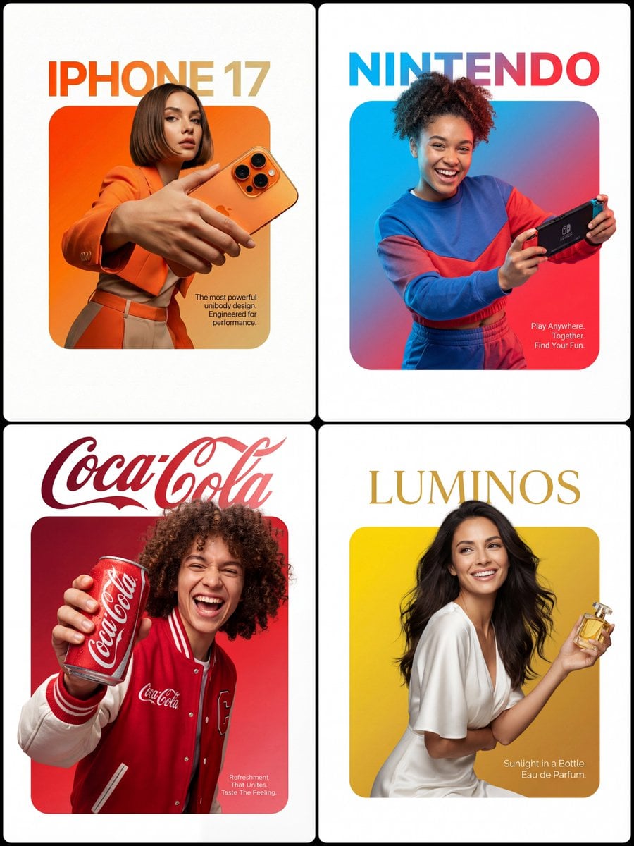 A professional high-end graphic design advertisement composition AI image template preview