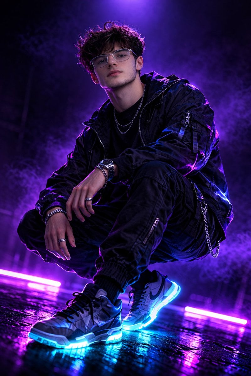Fashion photography, professional man model, shot with Canon eos r3 AI image template preview