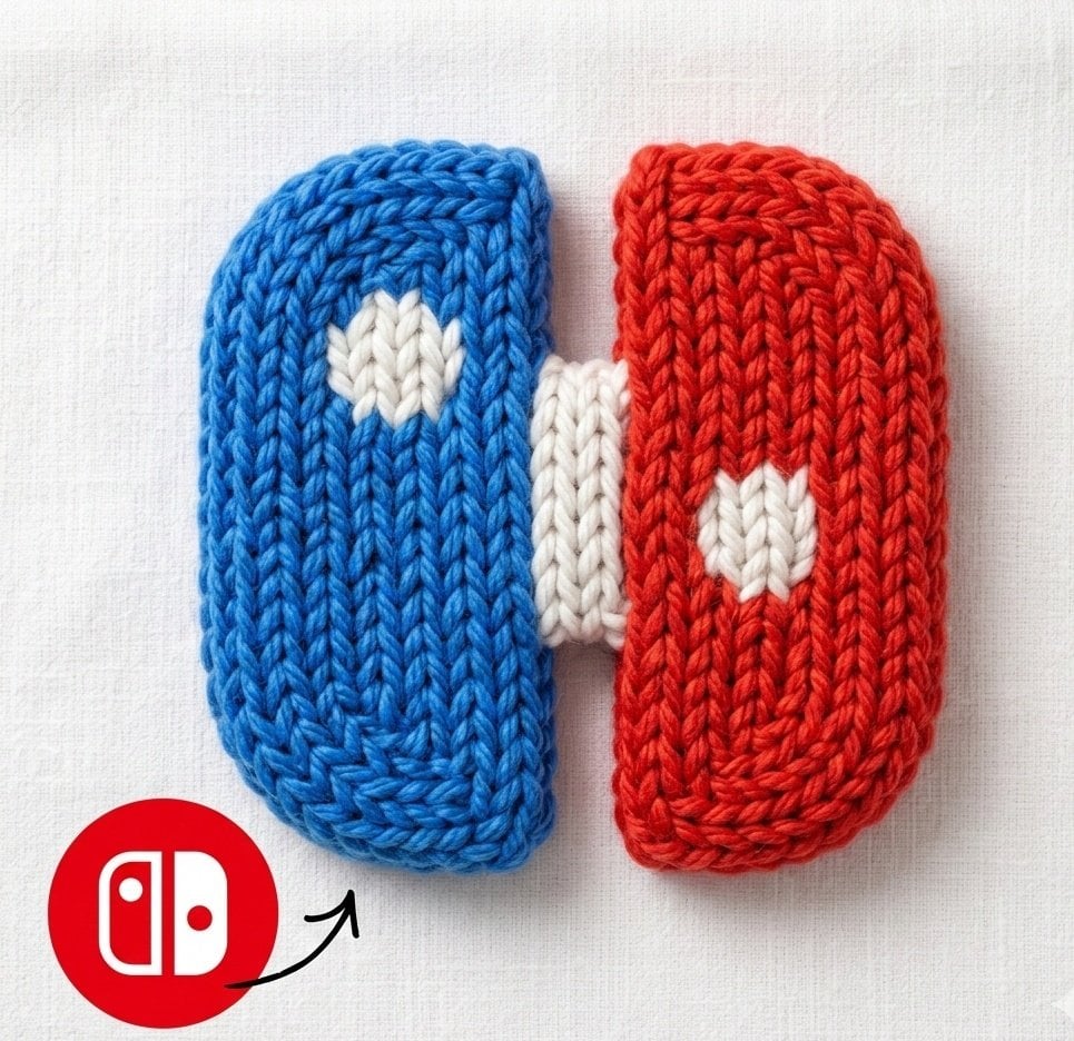 Instagram logo made from thick knitted wool yarn, handcrafted textile example 2