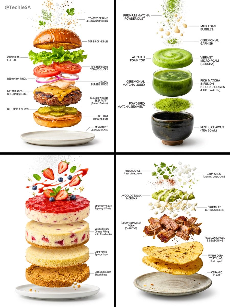 Hyper-realistic exploded vertical infographic composition AI image template preview