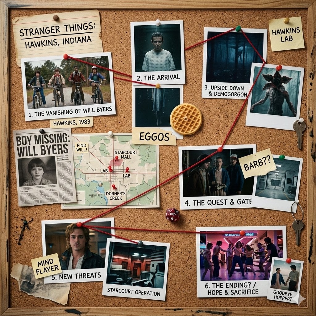 Generates a clean, cinematic 1080 1080 corkboard layout that visually example 2