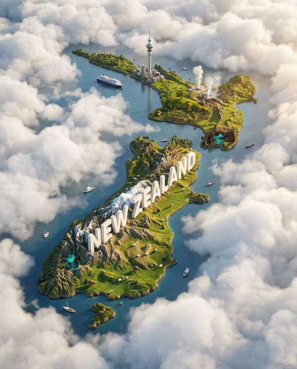 Ultra-HD, hyper-realistic digital poster of a floating miniature island AI image template preview