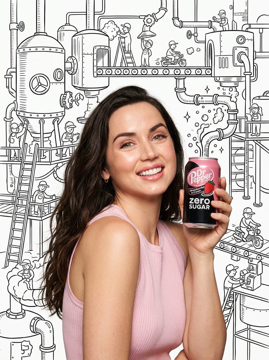 A high-quality realistic photograph of Ana de Armas with glowing skin AI image template preview