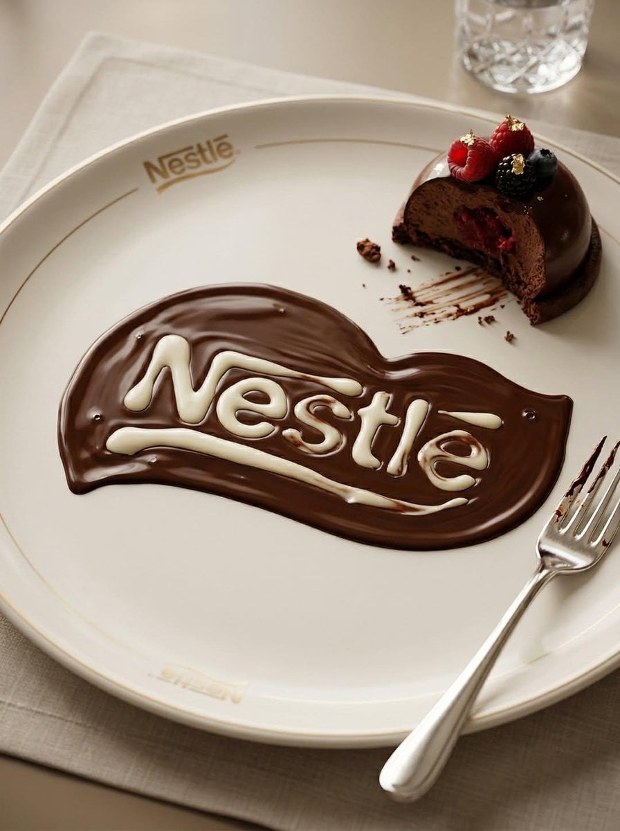 Uploaded logo into a realistic dessert scene where the logo silhouette AI image template preview