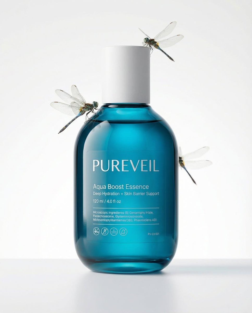 A professional skincare shot of a labeled AI image template preview