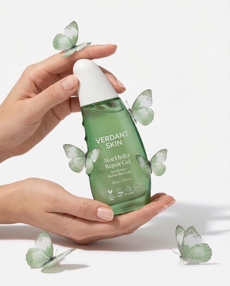 A professional skincare shot of a labeled example 2