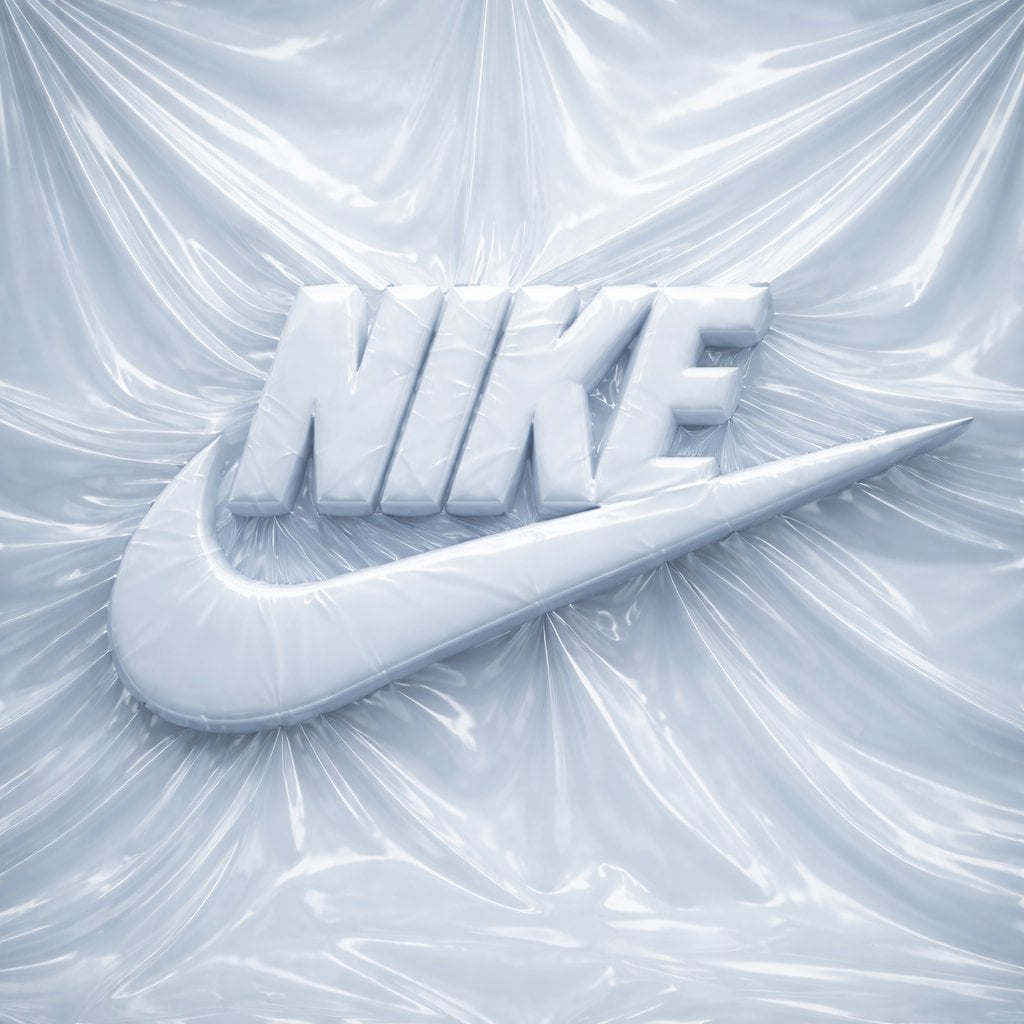 Logo completely wrapped in a single layer of elastic plastic or shrink example 2