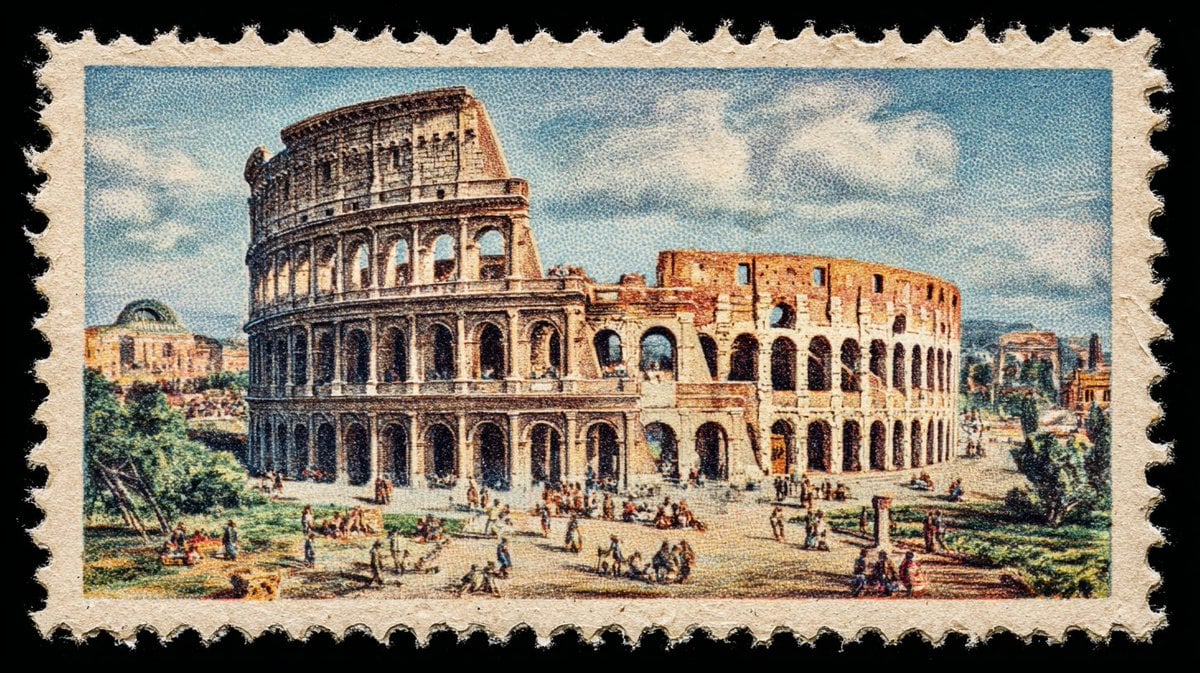 A vintage postage stamp depicting example 3
