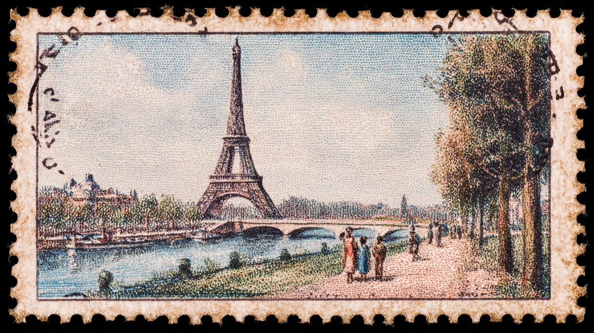 A vintage postage stamp depicting example 4