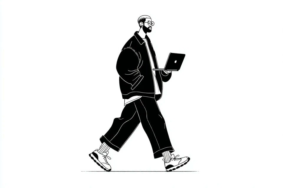 A simple black-and-white illustration of a, with a expression example 3