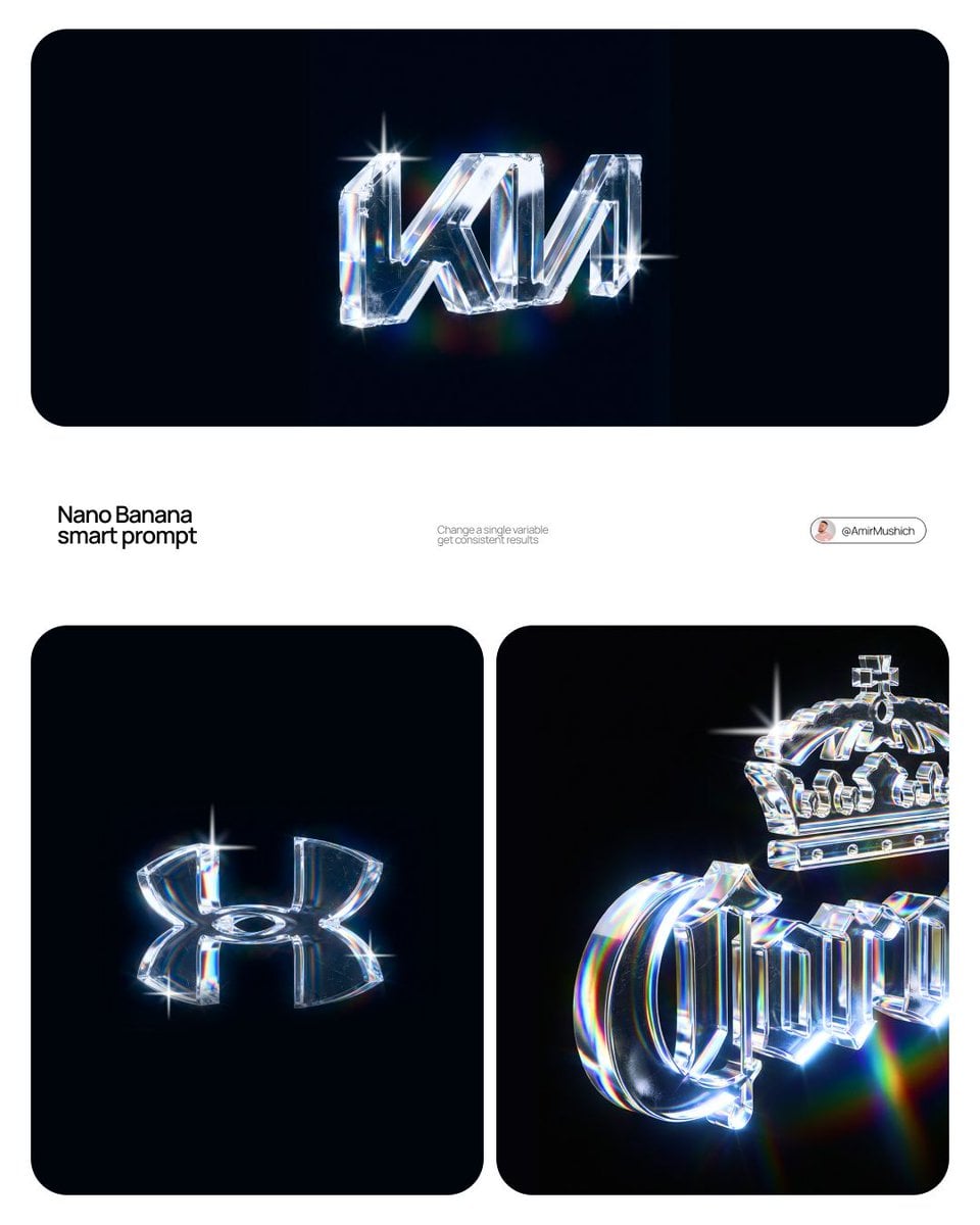 A hero crystal typography visual for a luxury brand campaign AI image template preview
