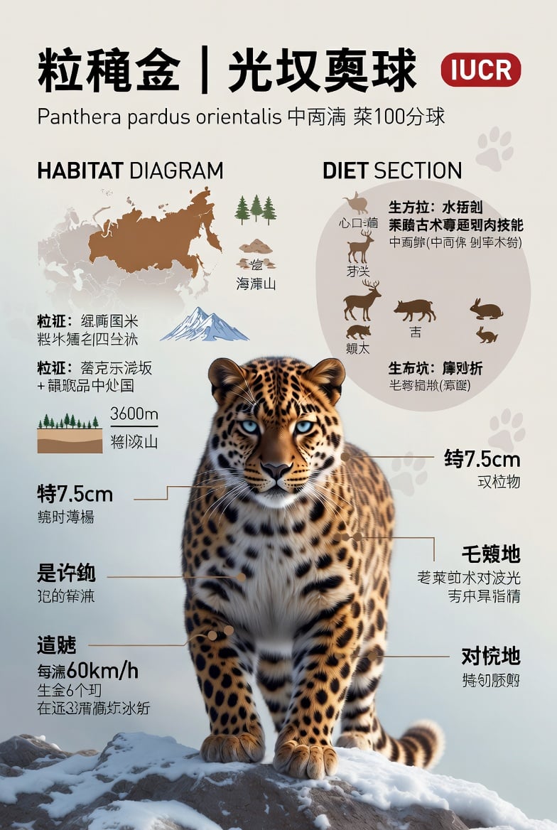 Visually rich infographic in Chinese about an endangered animal example 2