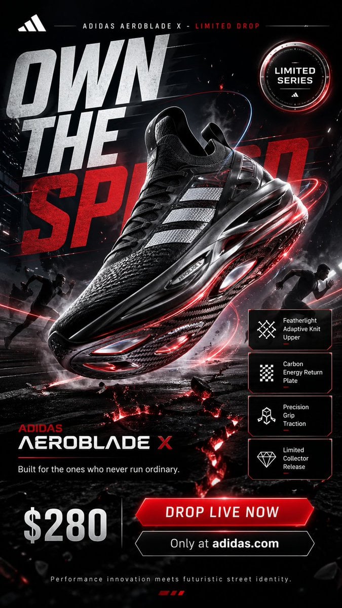 Jaw-dropping premium advertising poster in 9 16 vertical format AI image template preview