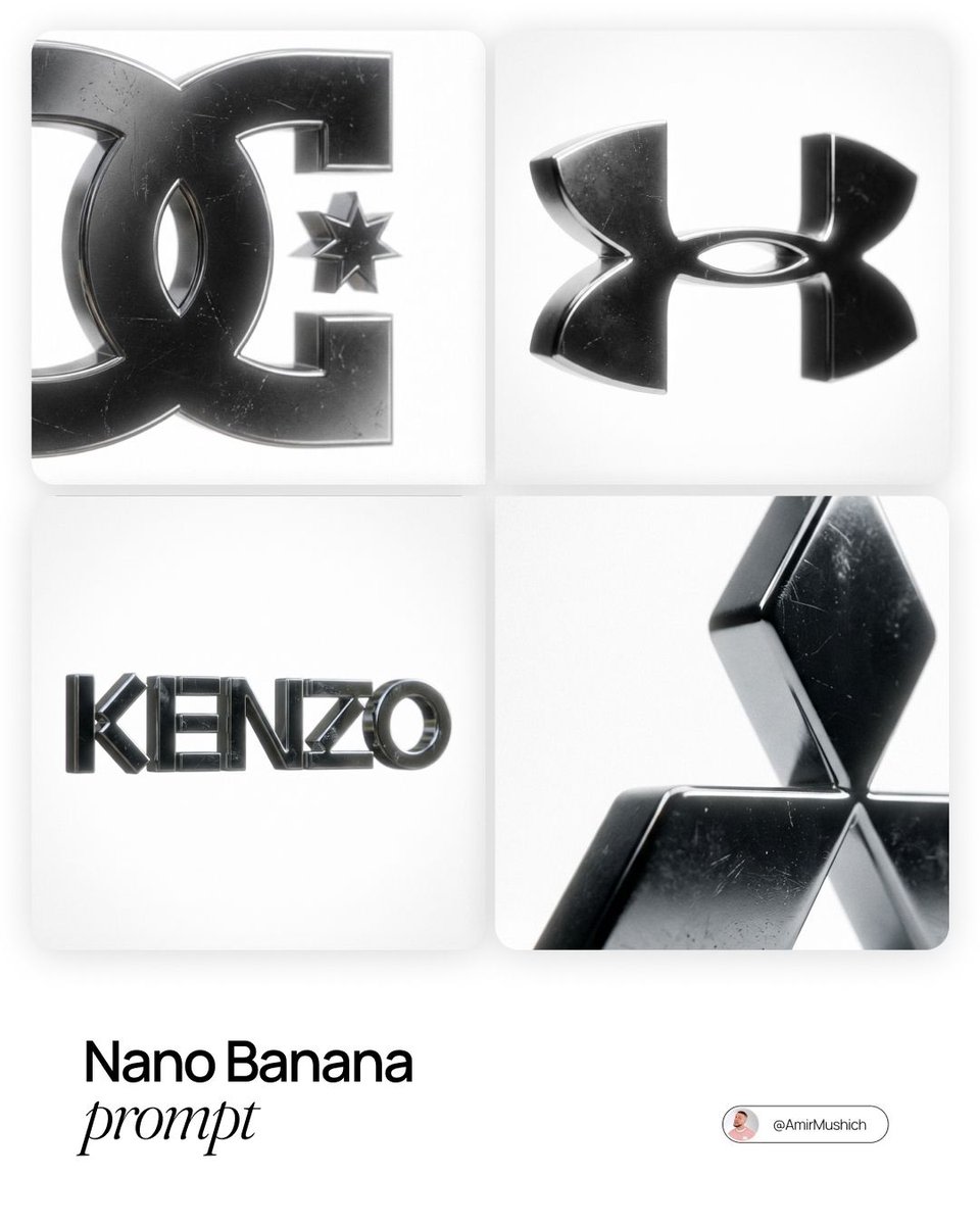 Dark Metallic Logo Design Prompt AI image template preview