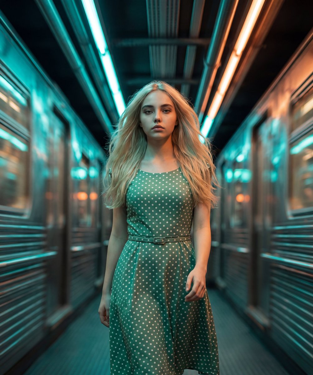 Cinematic Futuristic Tunnel Walk AI image template preview