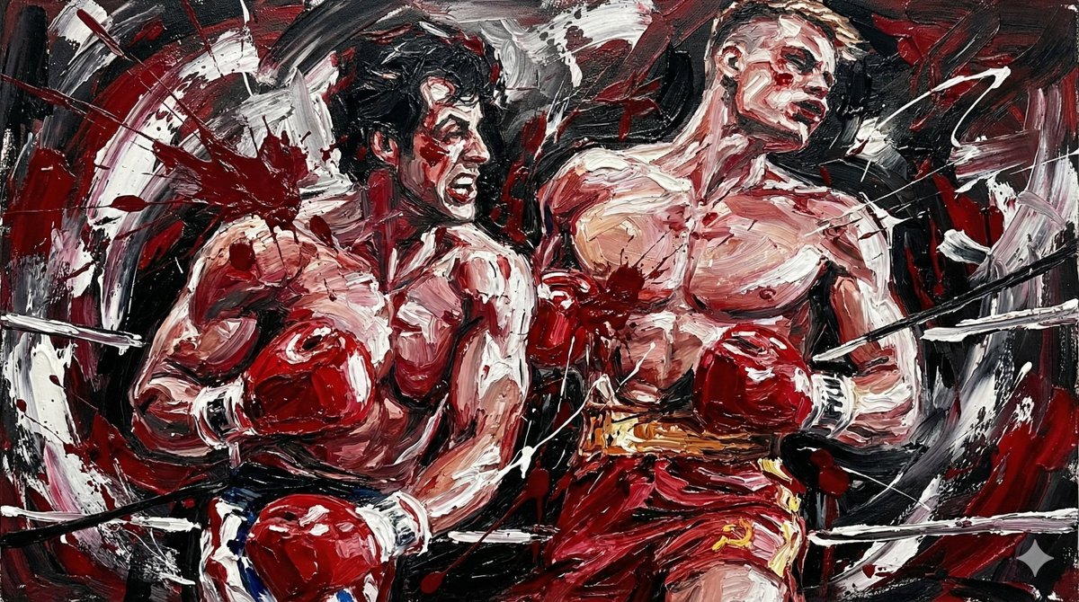 Abstract Expressionist Boxing Match AI image template preview