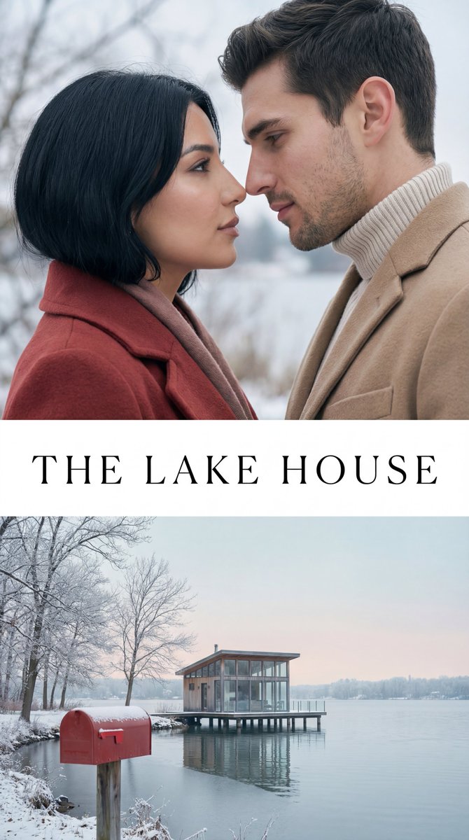Photorealistic Romantic Movie Poster (The Lake House Style) AI image template preview