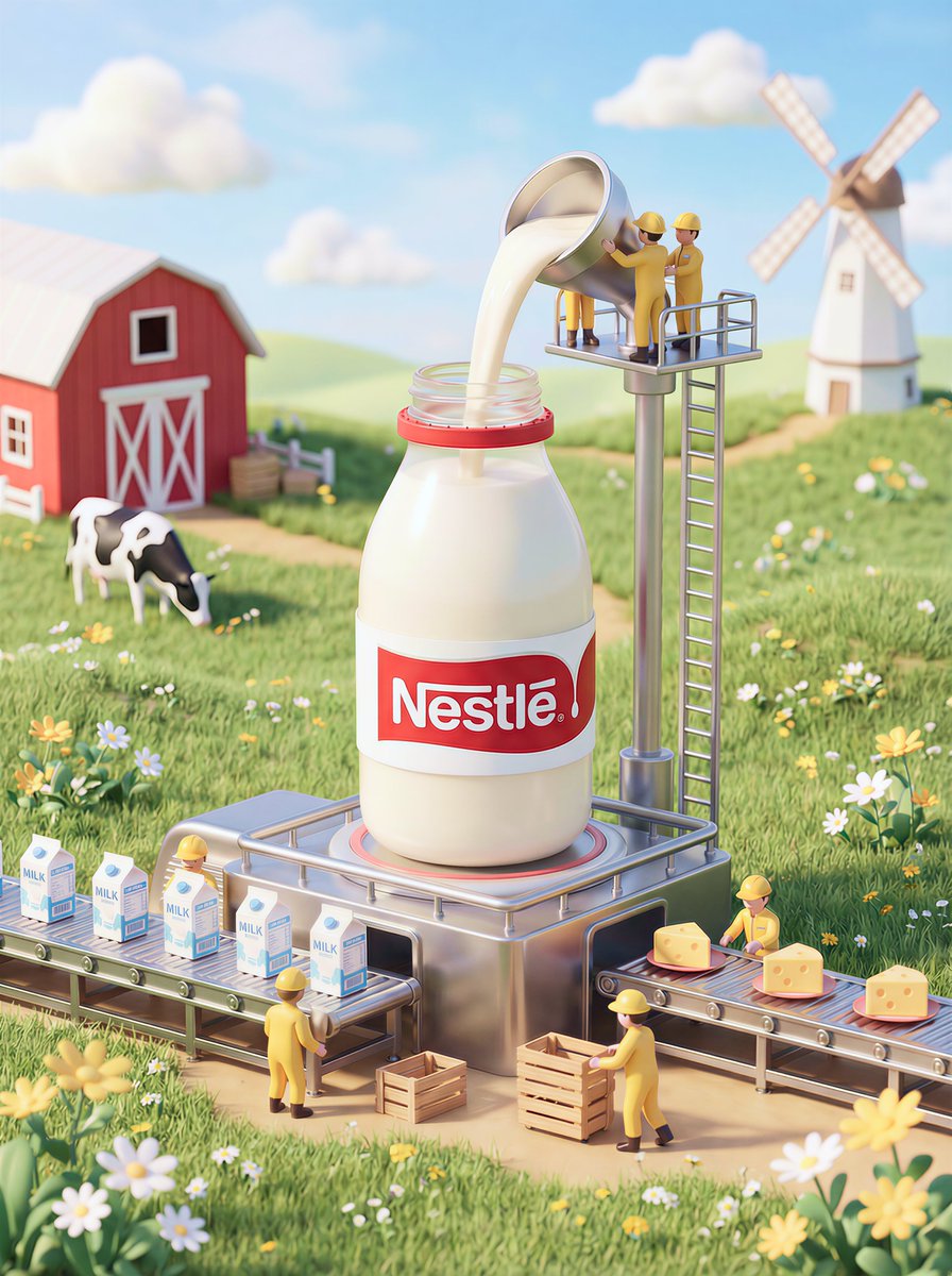 Whimsical 3D Miniature Dairy Advertising Illustration AI image template preview