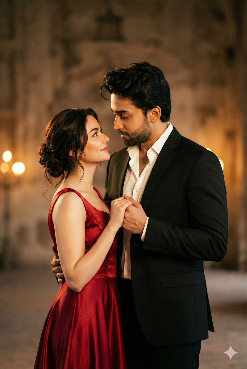 Cinematic Portrait of Couple in Intimate Embrace AI image template preview