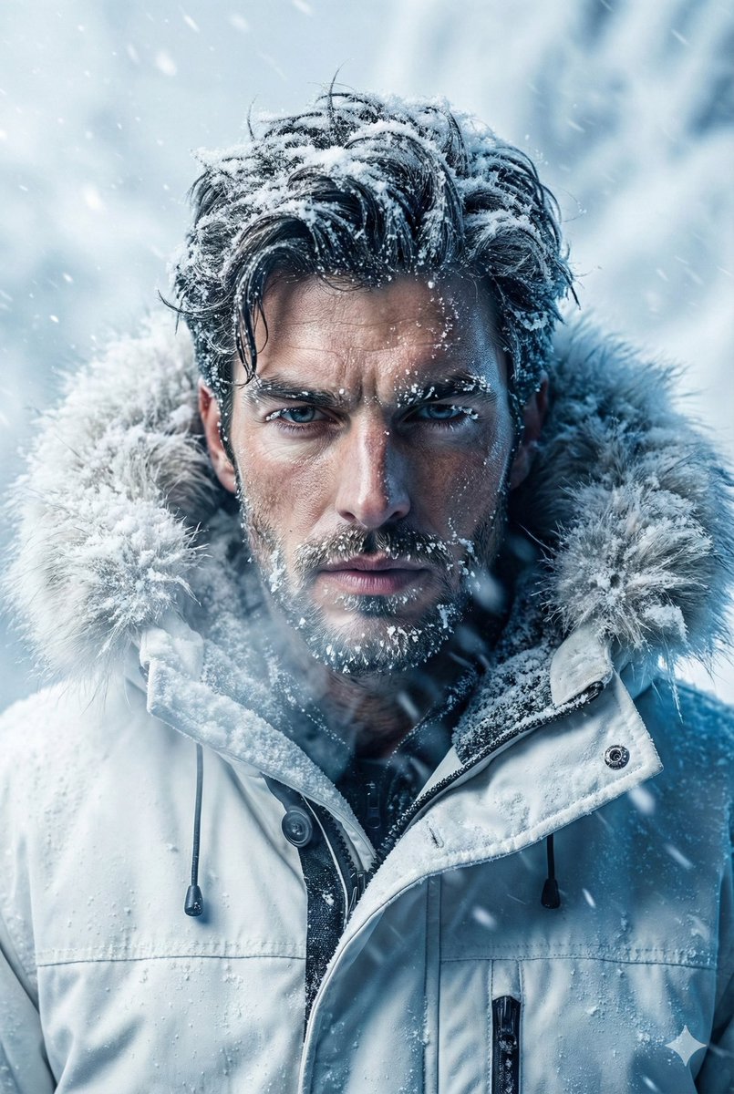 Arctic Explorer Close-Up Portrait AI image template preview