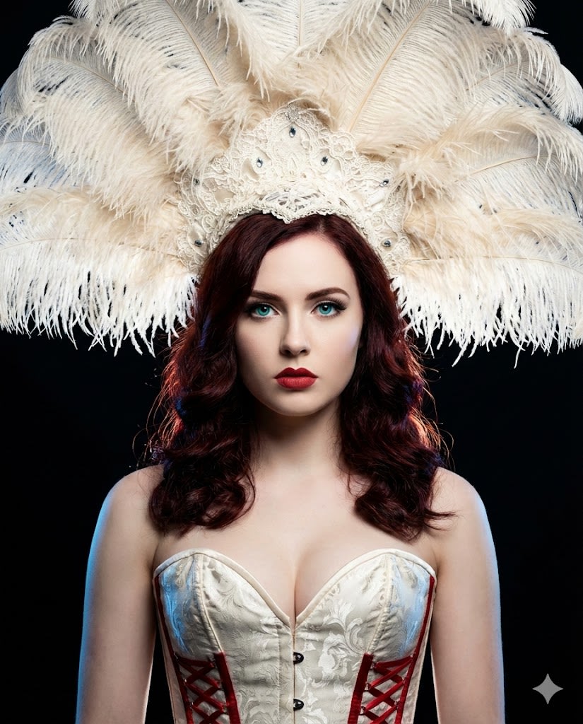 Hyper-Stylized Neo-Baroque Burlesque Portrait AI image template preview
