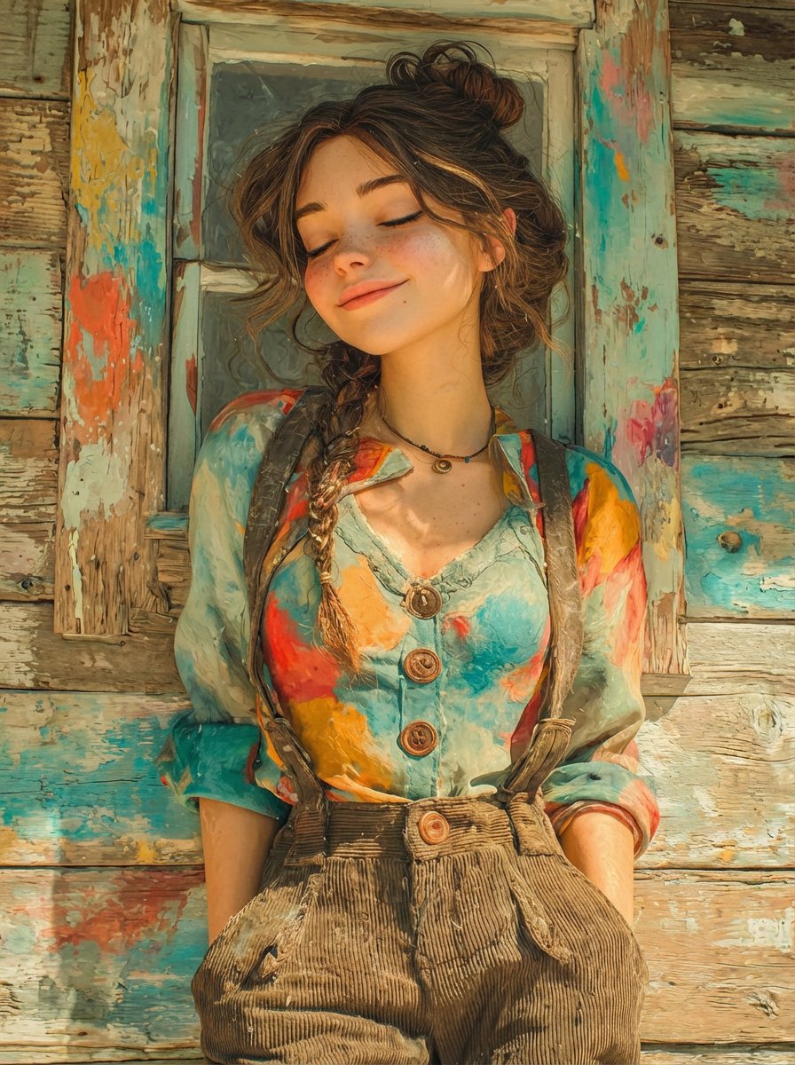 Dual Prompts: Painterly Portrait and Pixar-Style 3D Character AI image template preview