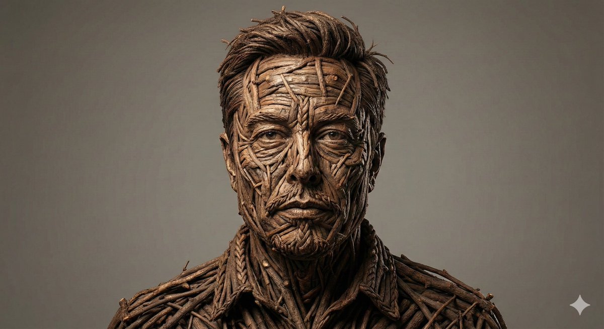 Woven Wooden Twig Portrait with Identity Lock example 3