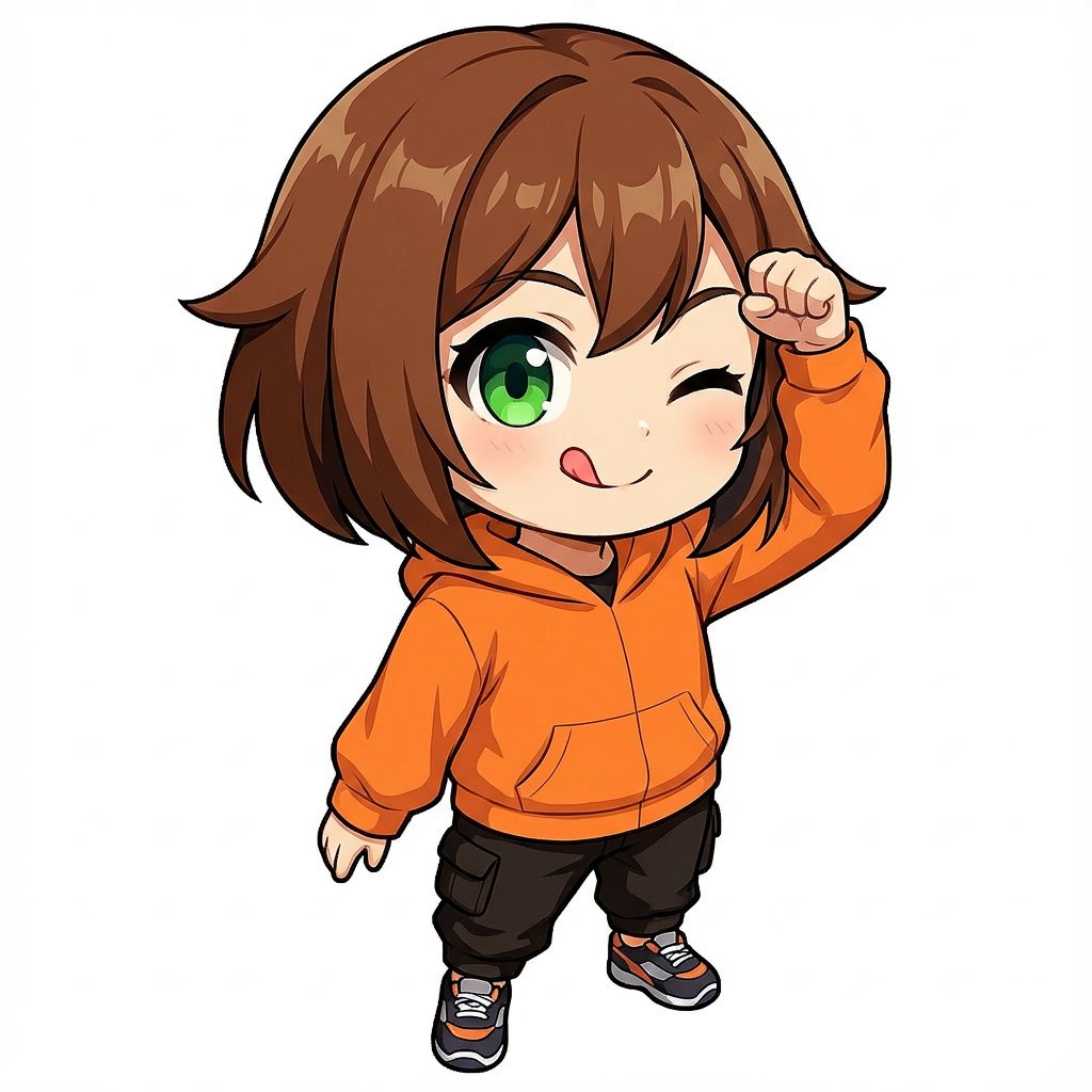 Chibi Character 'Tehepero' Pose Generation Prompt AI image template preview