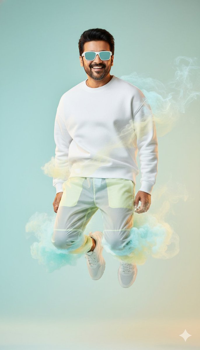 High-Fashion Sportswear Editorial Jump Shot AI image template preview