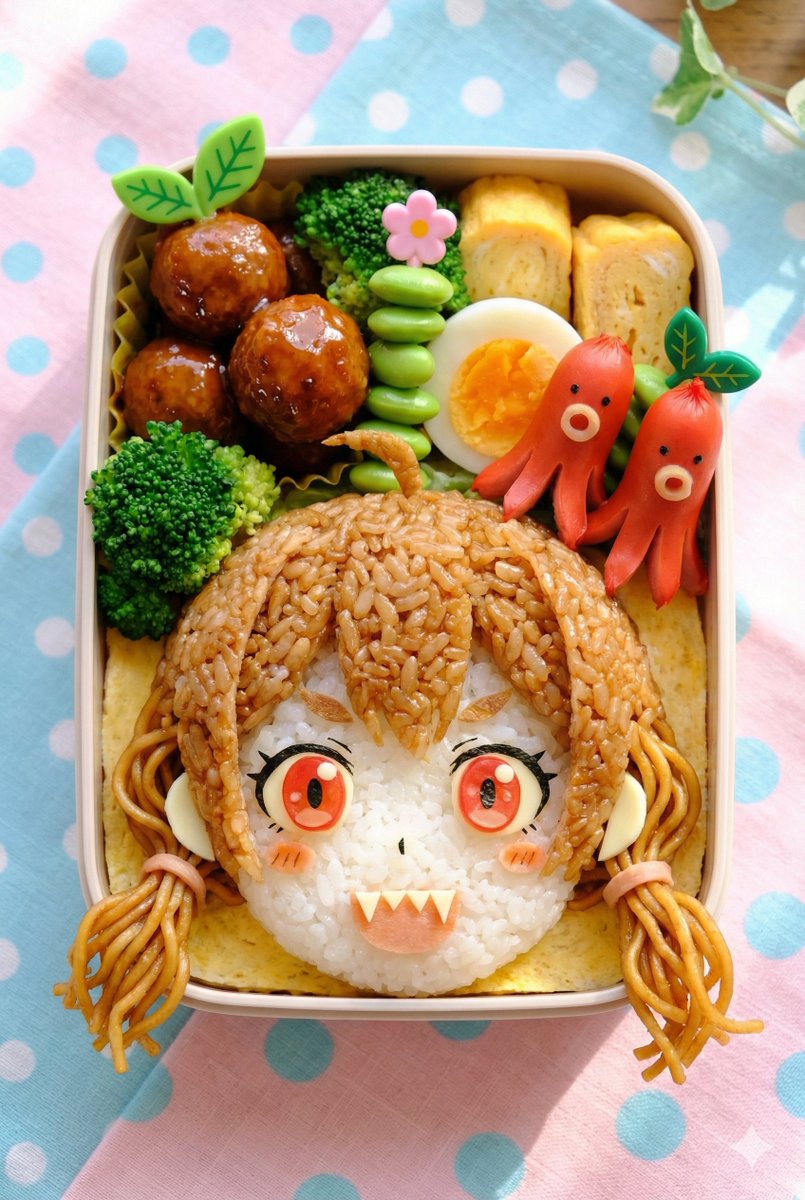 Kyaraben (Character Bento Box) Generation Prompt AI image template preview