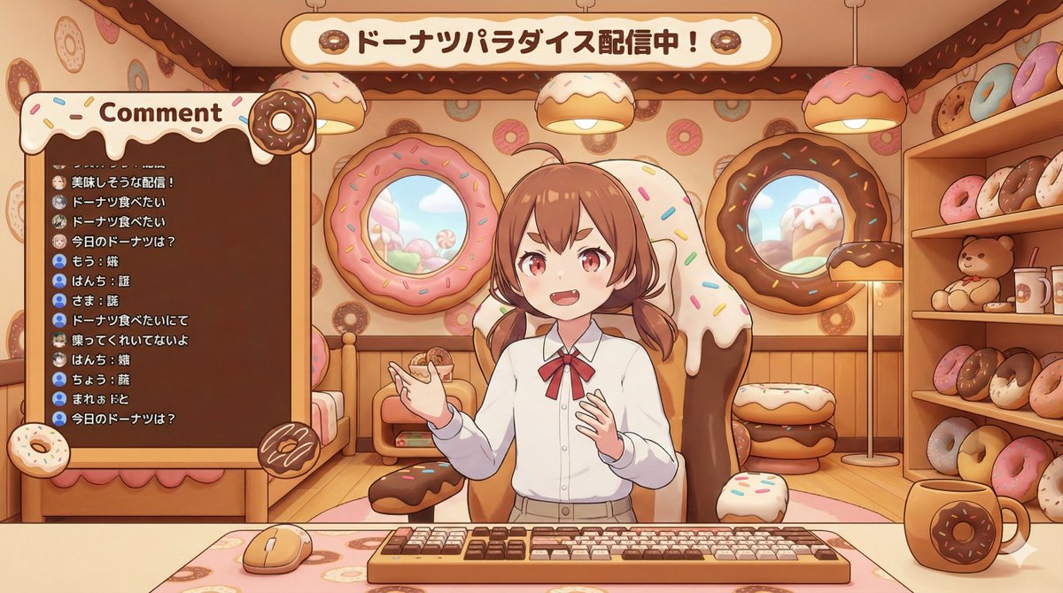 VTuber Streaming Screen Generation with Customizable Character and Theme AI image template preview