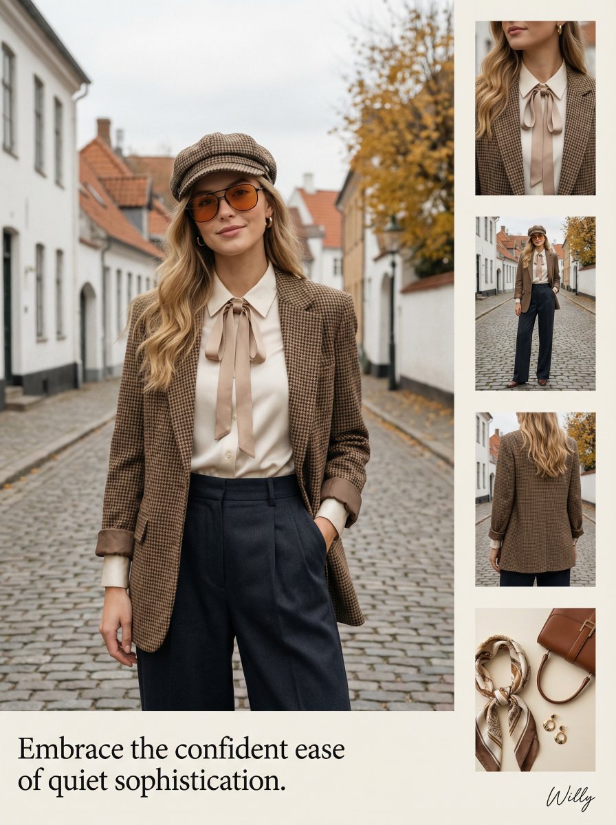1970s Inspired Quiet Luxury Fashion Lookbook AI image template preview