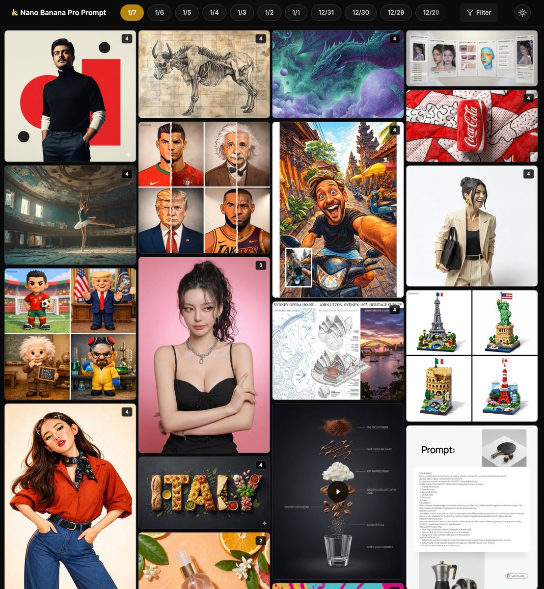 Nano Banana Pro Community Hot Prompts Compilation AI image template preview