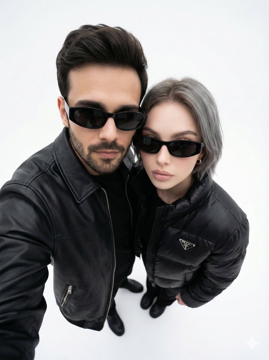 Minimalist Fashion Editorial Selfie Prompt AI image template preview