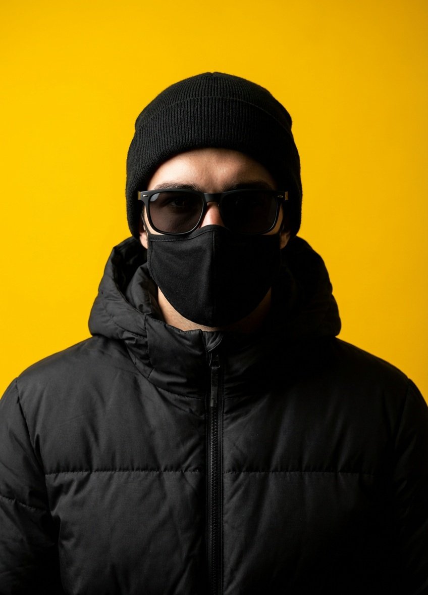 Minimalist Studio Portrait with High Contrast AI image template preview