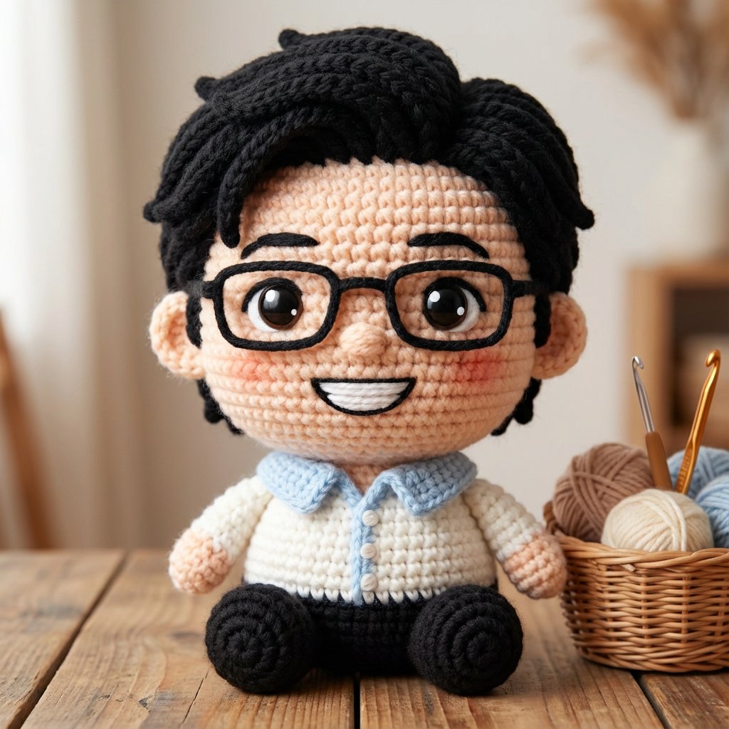 Amigurumi-style Scissor Man Image Generation Prompt AI image template preview