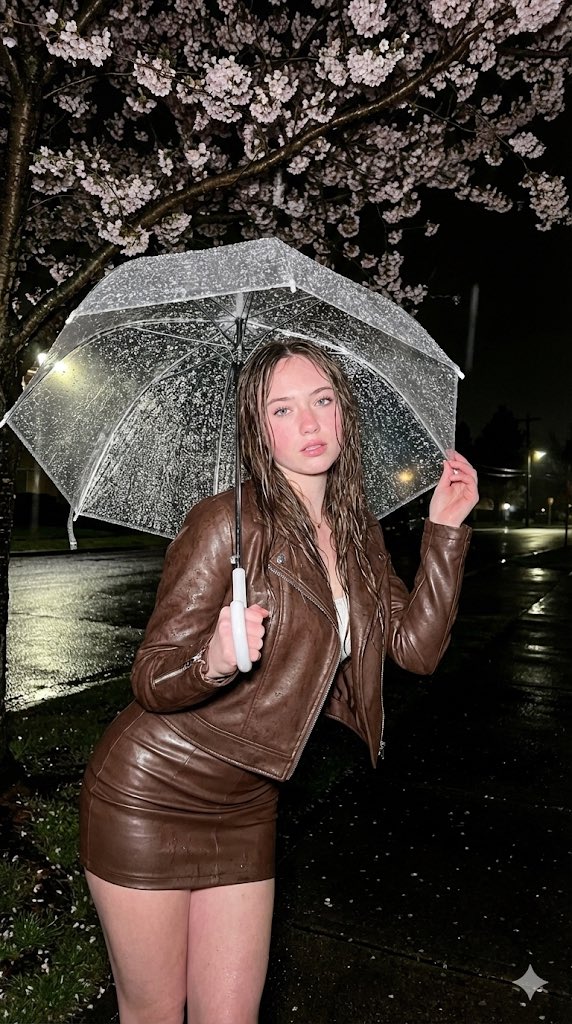 Moody Fashion Editorial Rainy Night Prompt AI image template preview