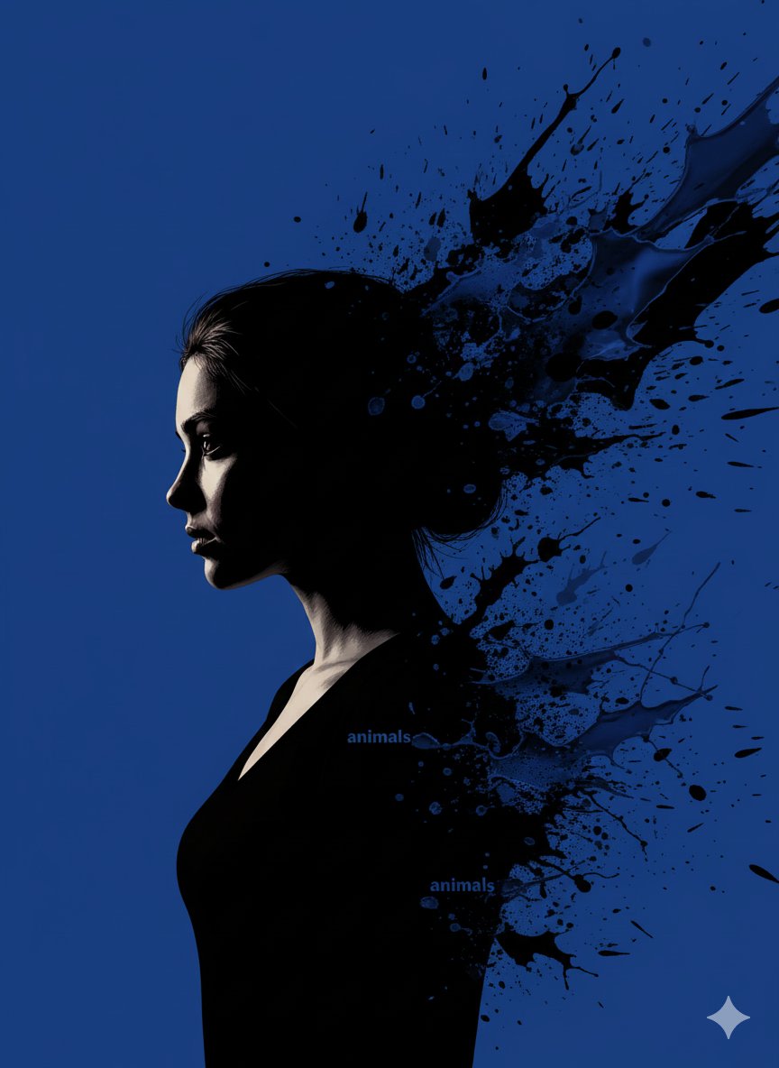 Stylized Portrait with Paint Splashes and CRT Glow AI image template preview