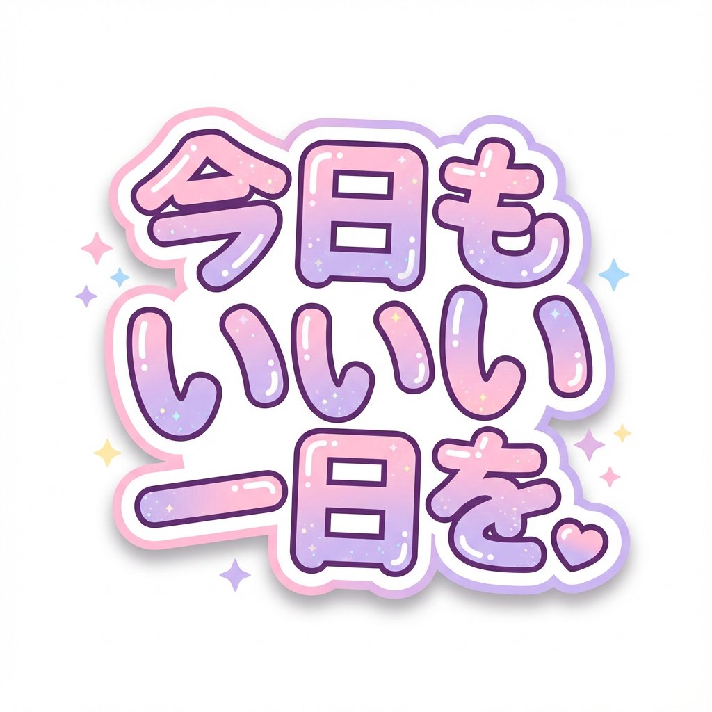 Kawaii Japanese Anime-Style POP Typography Sticker AI image template preview