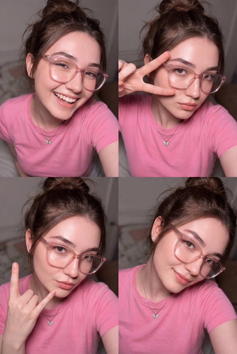 Four-Panel Flash Portrait Collage Prompt AI image template preview