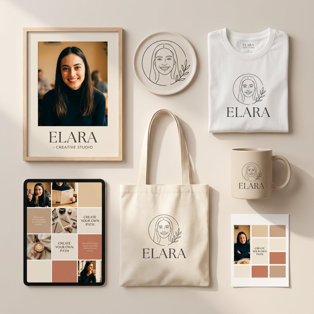 Minimalist Personal Branding Mockup AI image template preview