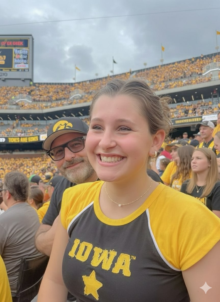 Iowa Hawkeyes Stadium Selfie Portrait AI image template preview