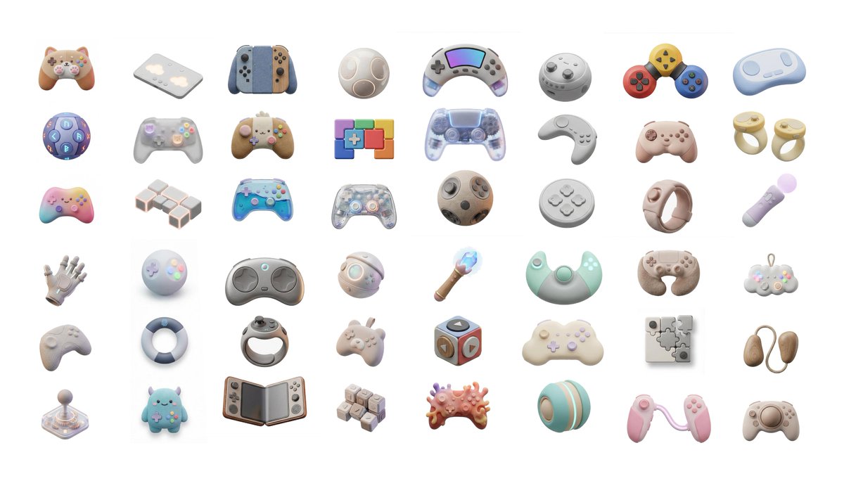 3D Artsy Video Game Controller Grid AI image template preview