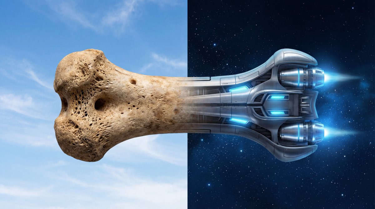 Bone to Spaceship Transition Image AI image template preview
